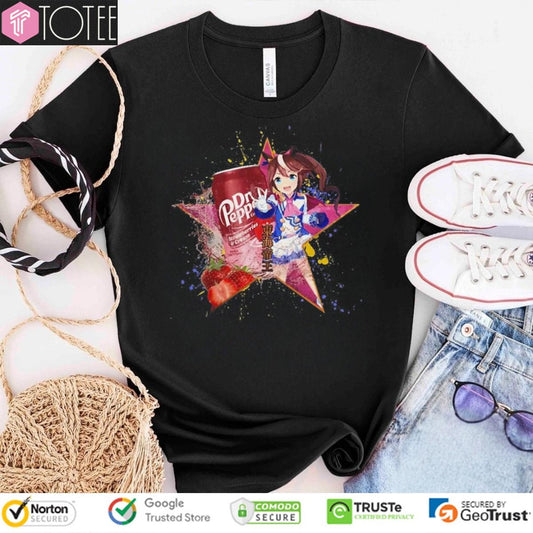 Tokai Teio Umamusume Dr Pepper Strawberries Cream Drink Anime T-shirt