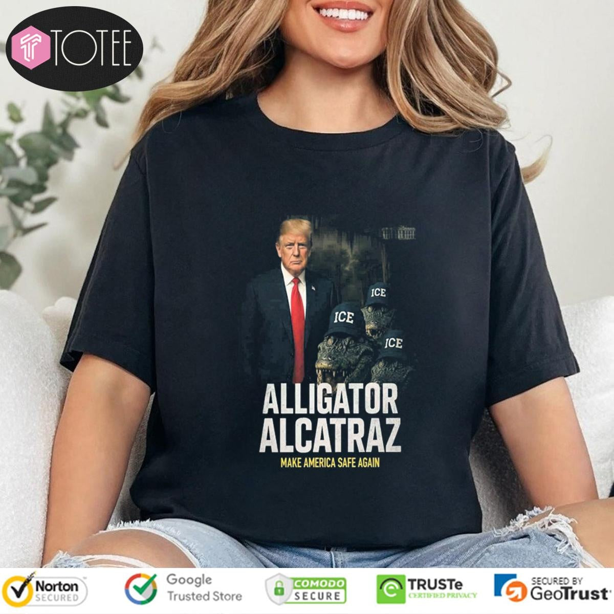 Trump Ice Alligator Alcatraz Make America Safe Again T-shirt