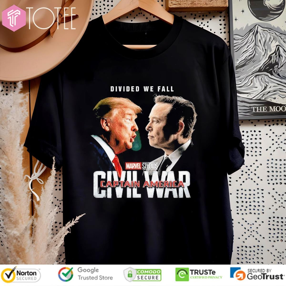 Trump Vs Elon Musk Civil Wars Divided We Fall T-shirt