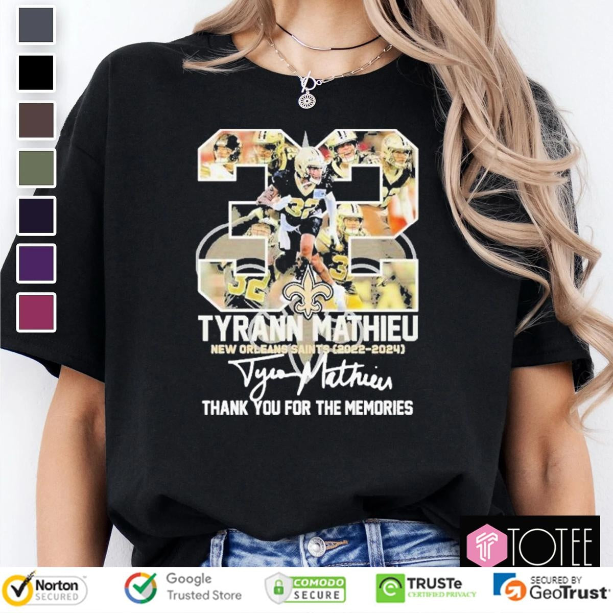 Tyrann Mathieu 32 New Orleans Saints Signature T-shirt