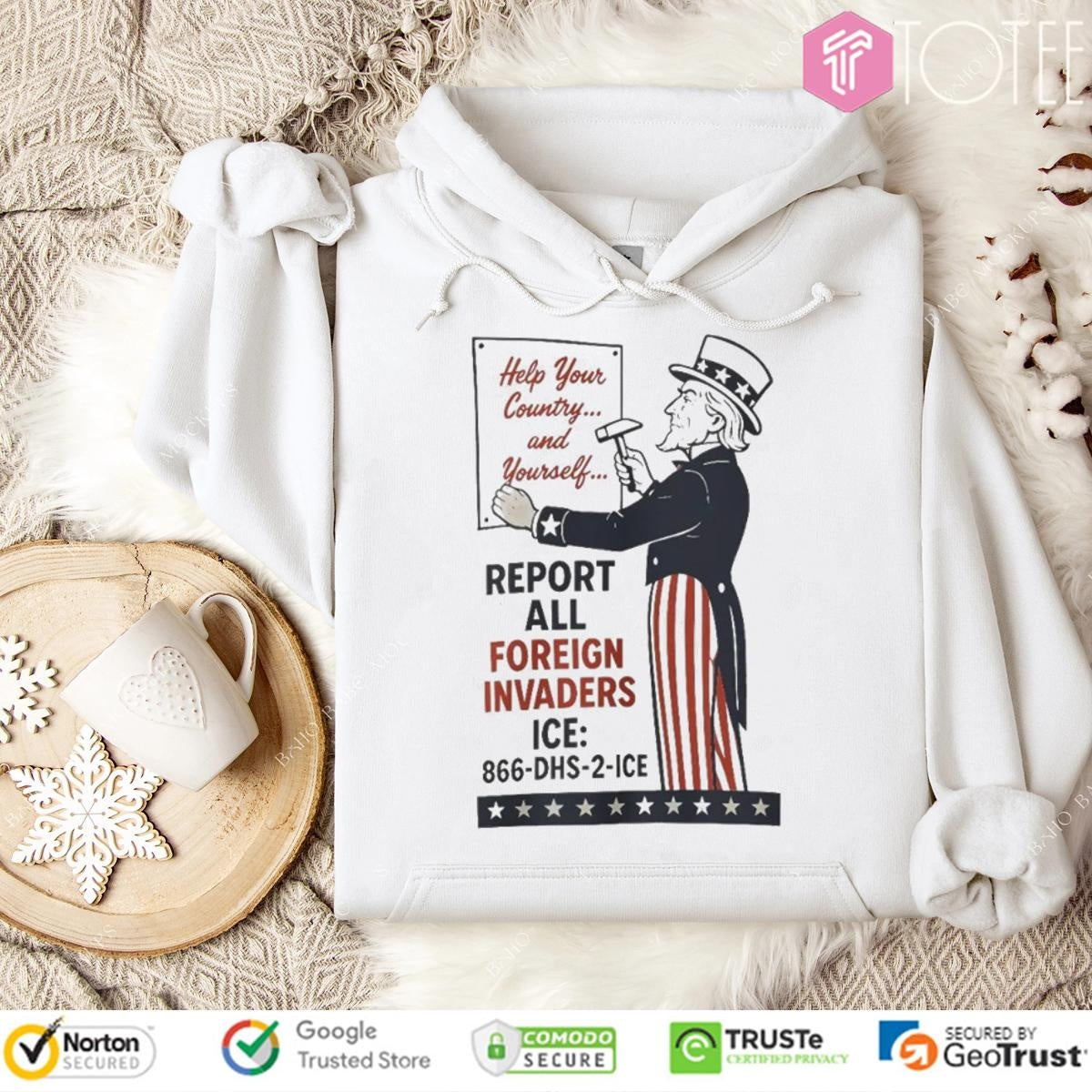 Uncle Sam Help Your County And Yourself Report All Foreign Invaders Ice T-shirt
