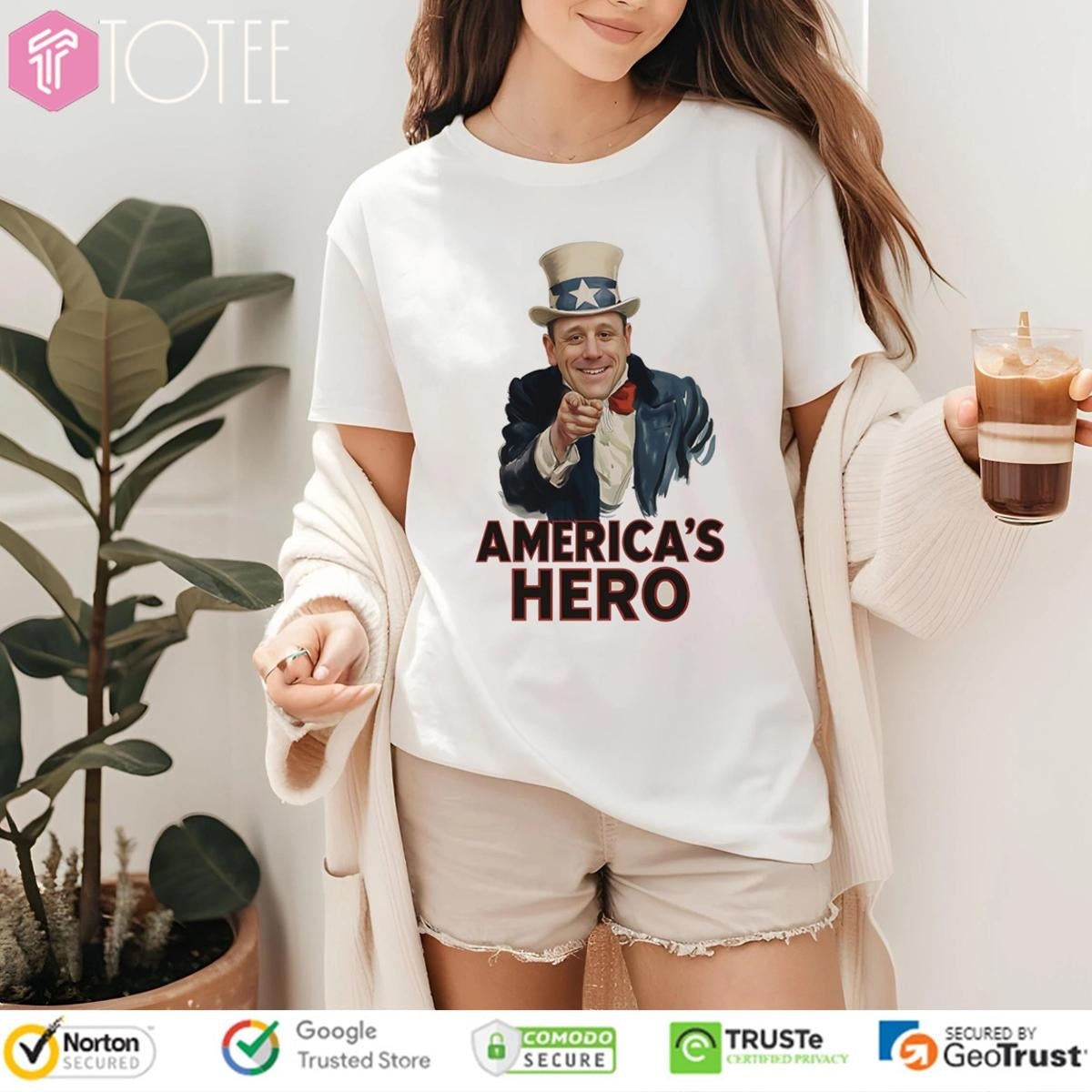 Uncle Sam Joey Chestnut Americas Hero T-shirt