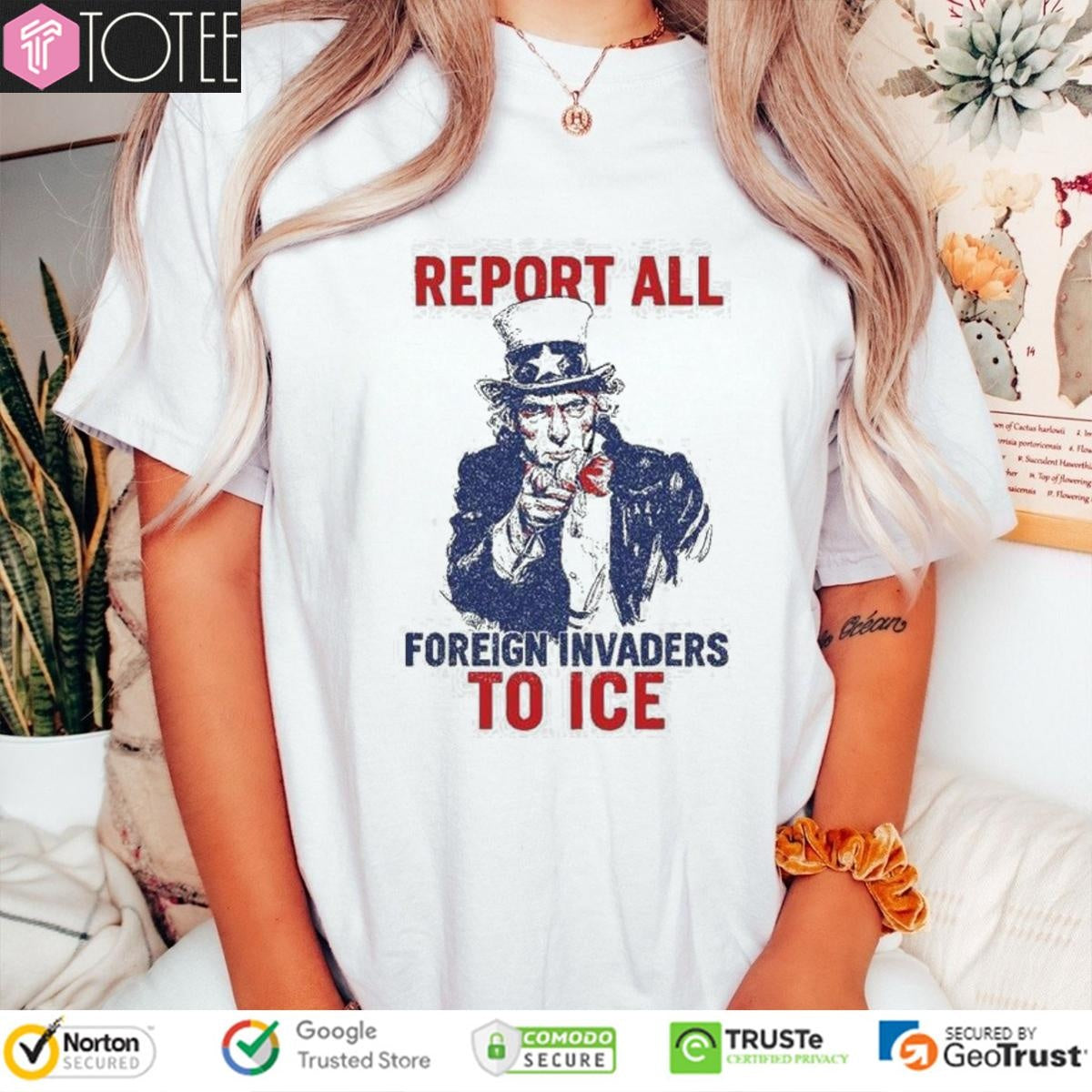 Uncle Sam Report All To Ice Foreign Invaders T-shirt