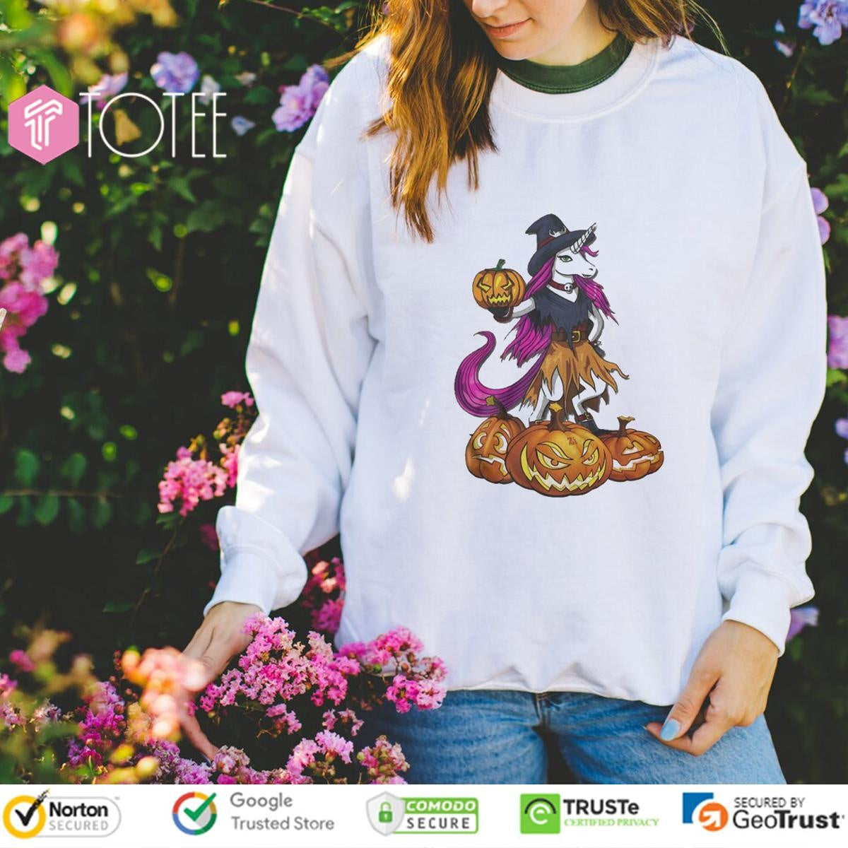 Unicorn Witch Spooky Halloween Pumpkin T-shirt