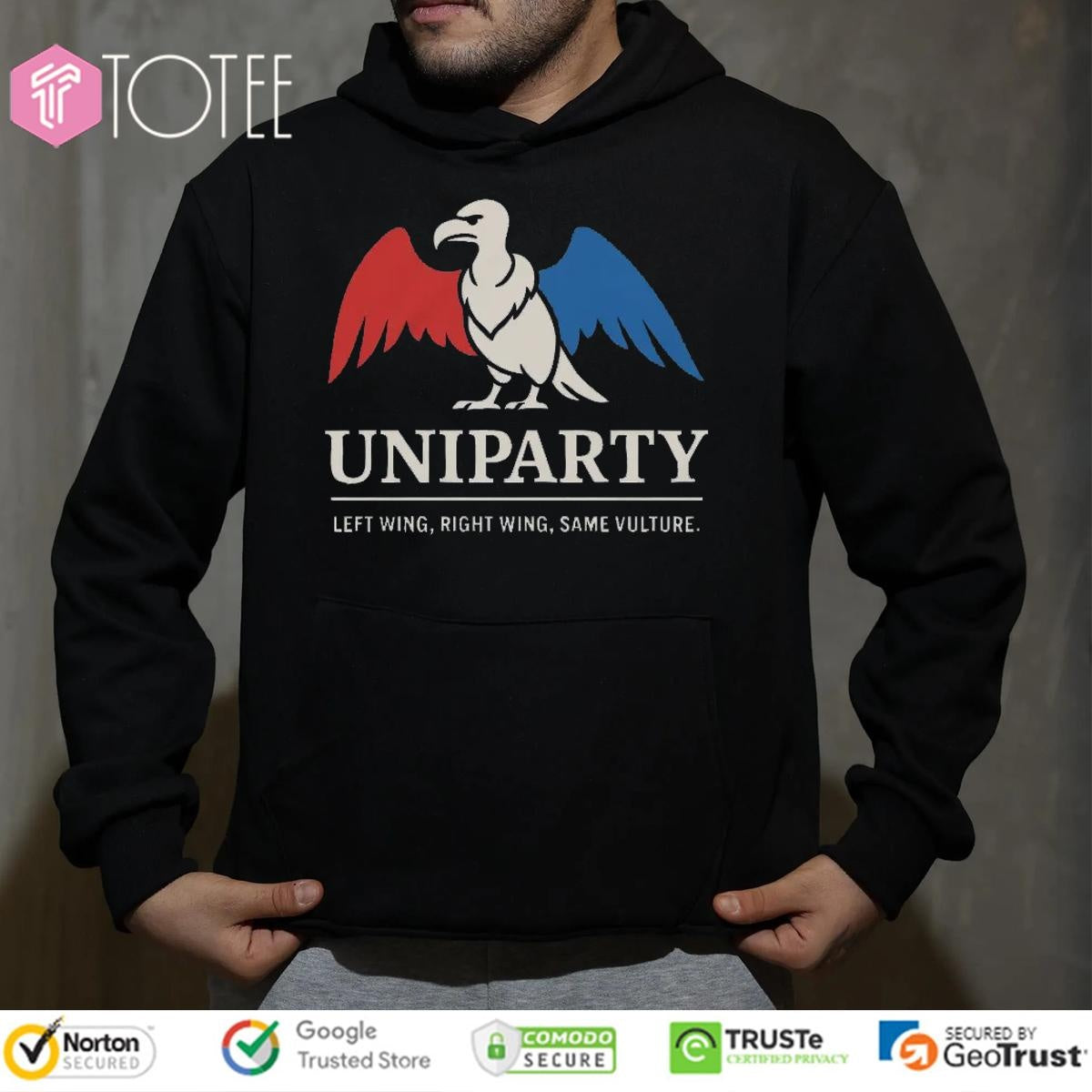 Uniparty Political Satire Left Wing Right Wing Same Vulture T-shirt