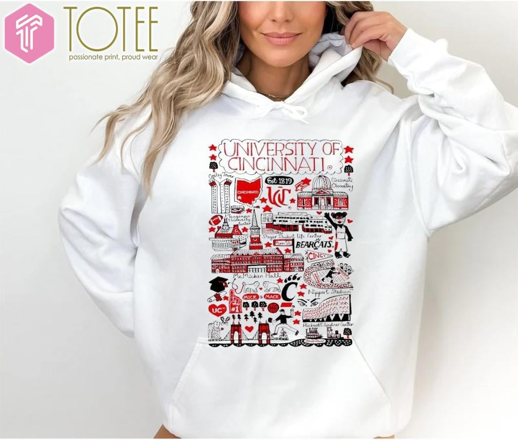 University Of Cincinnati Bearcats Art Illustration T-shirt