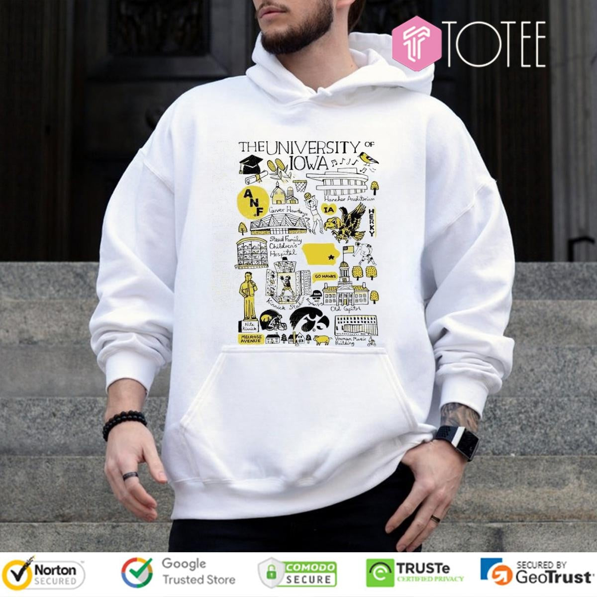 University Of Iowa Hawkeyes Art Illustration T-shirt