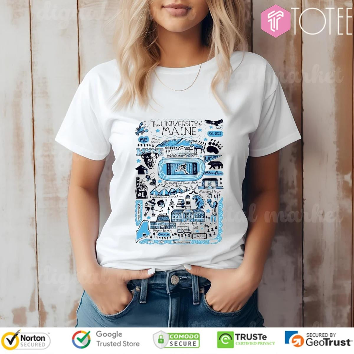 University Of Maine Art Illustration T-shirt