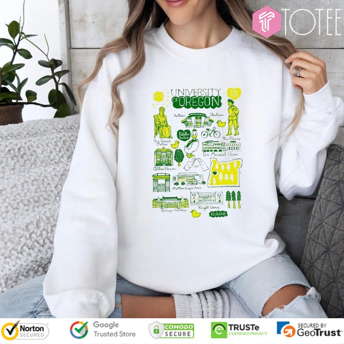 University Of Oregon Ducks Art Illustration T-shirt
