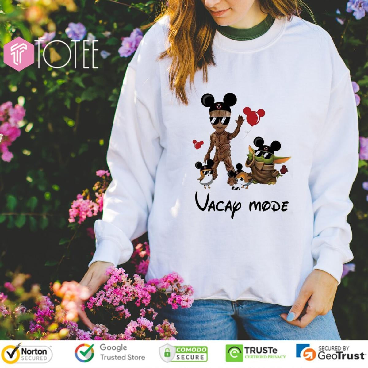 Vacay Mode Marvel Baby Groot Grogu Porg Star Wars Sweatshirt
