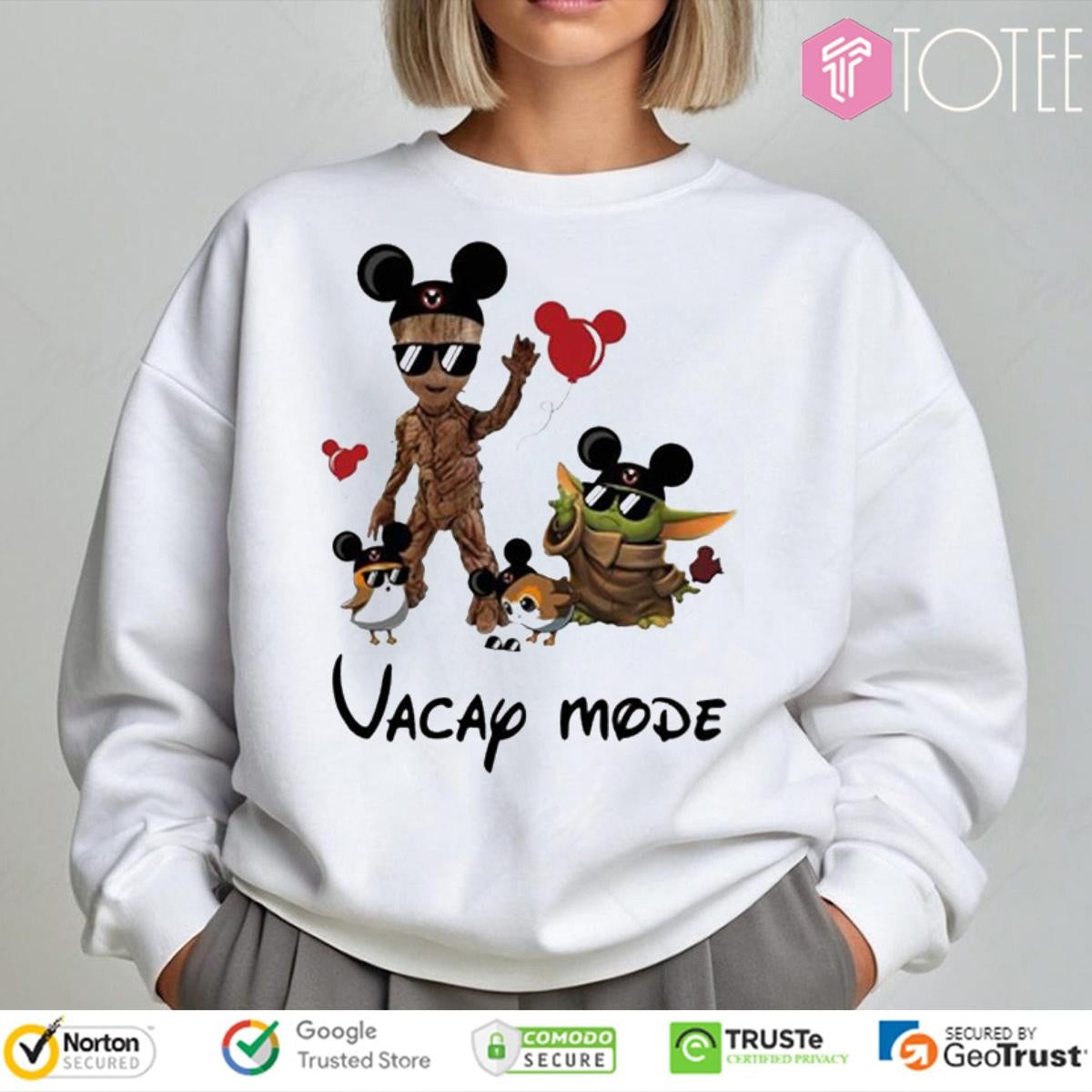 Vacay Mode Marvel Baby Groot Grogu Porg Star Wars Sweatshirt