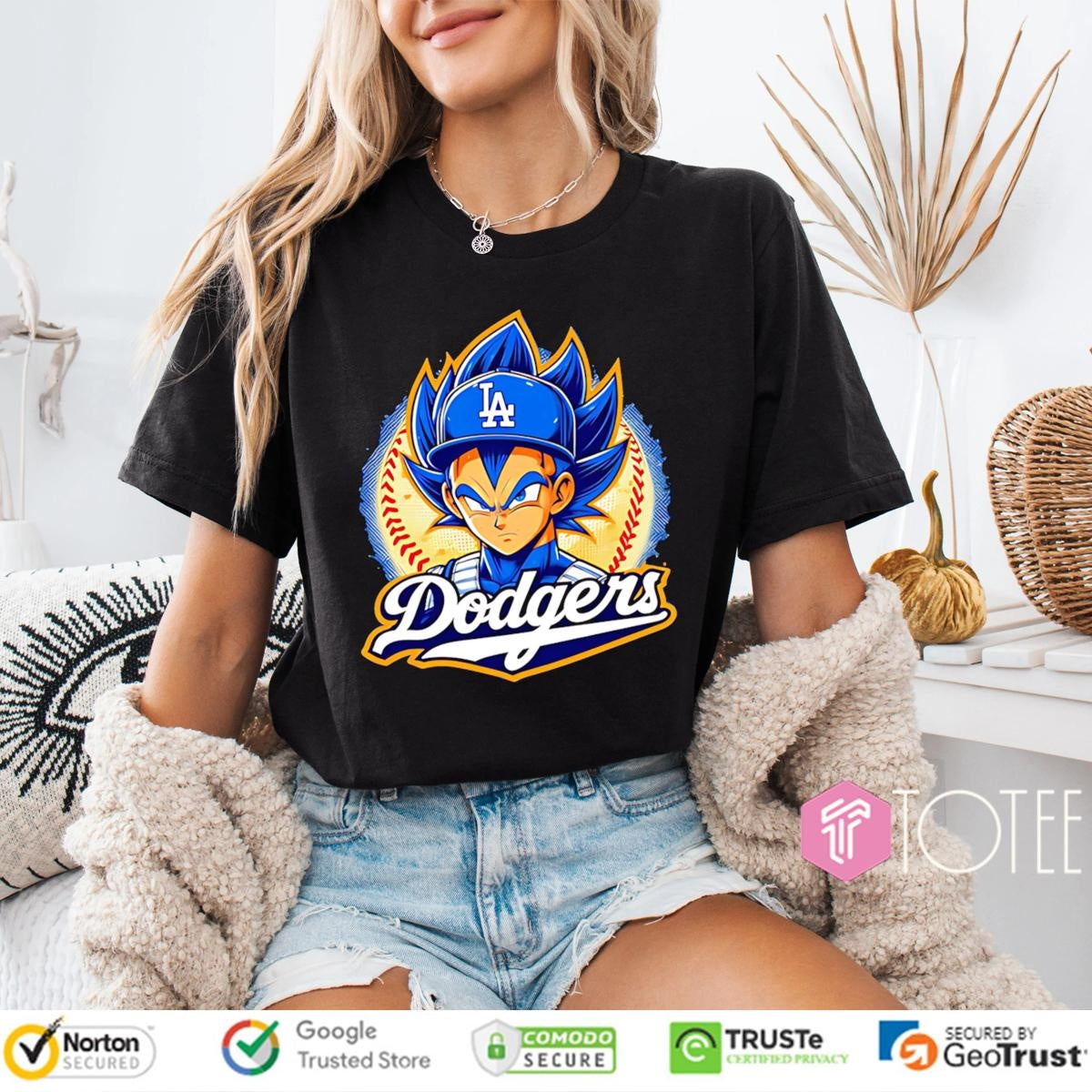 Vegeta Los Angeles Dodgers Baseball Dragon Ball Super T-shirt