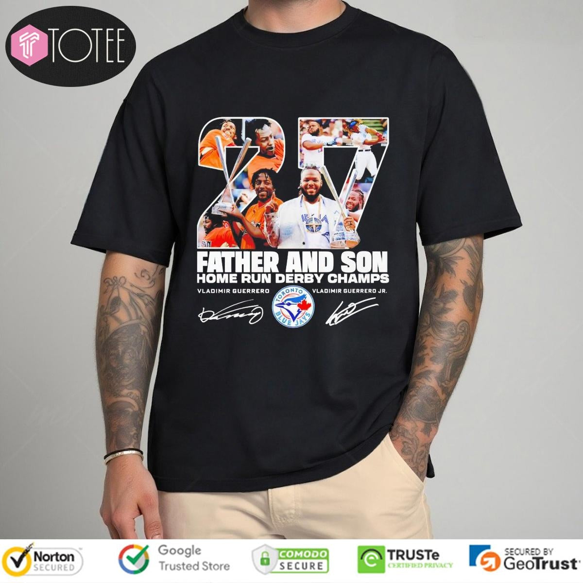 Vladimir Guerrero Father And Son Home Run Derby Champs Blue Jays Signatures T-shirt