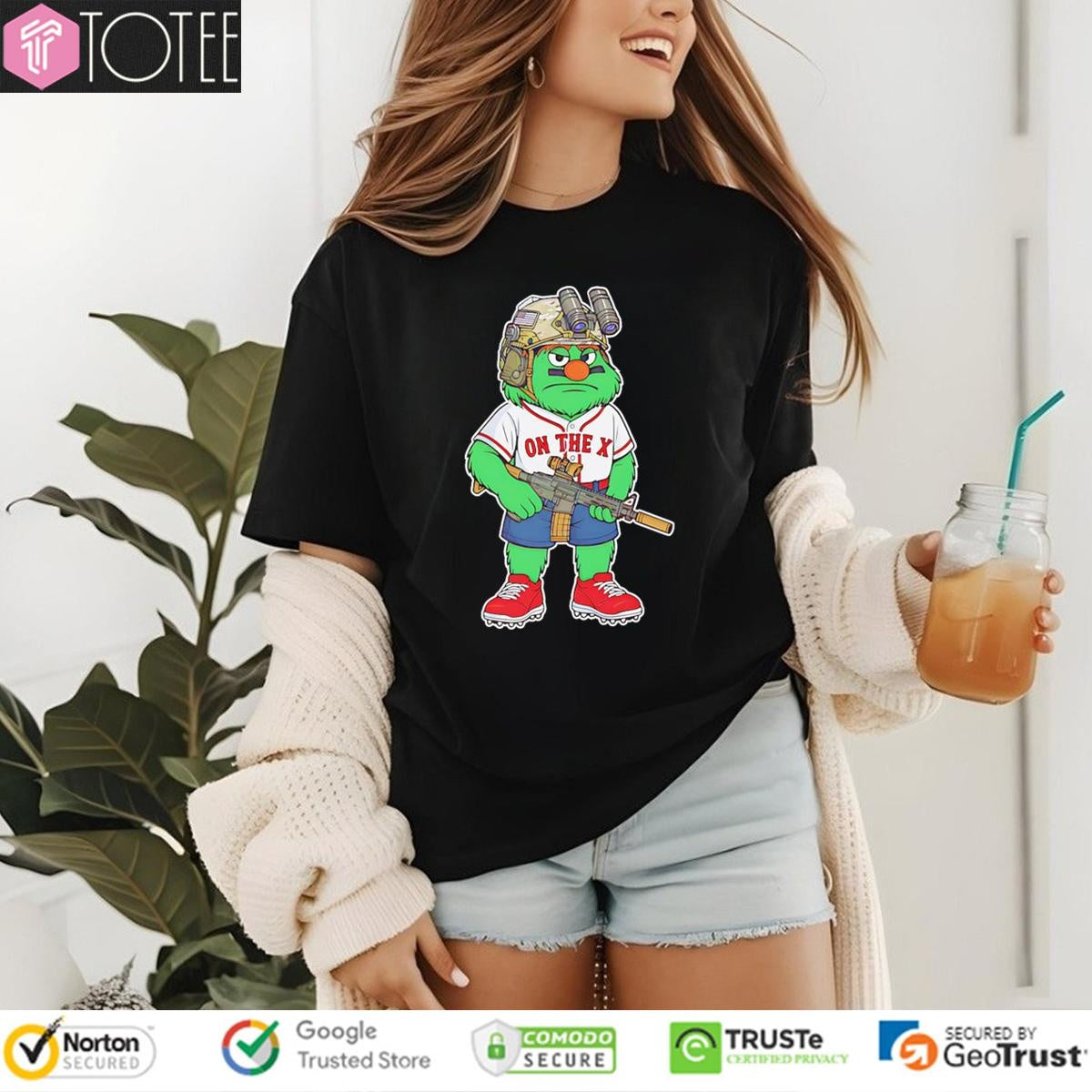 Wally The Green Monster Mascot Tactical Gear Boston Red Sox Baseball T-shirt