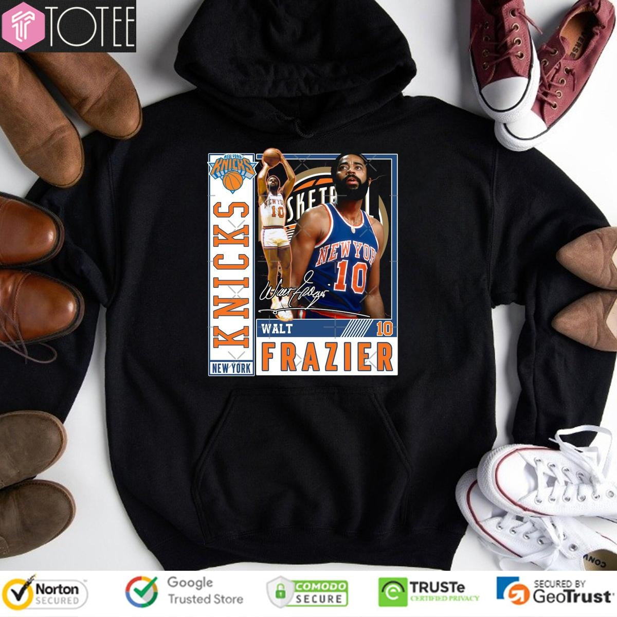 Walt Frazier Clyde New York Knicks Basketball Legend Signature T-shirt