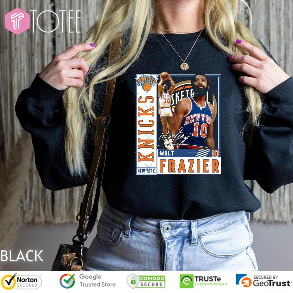 Walt Frazier Clyde New York Knicks Basketball Legend Signature T-shirt