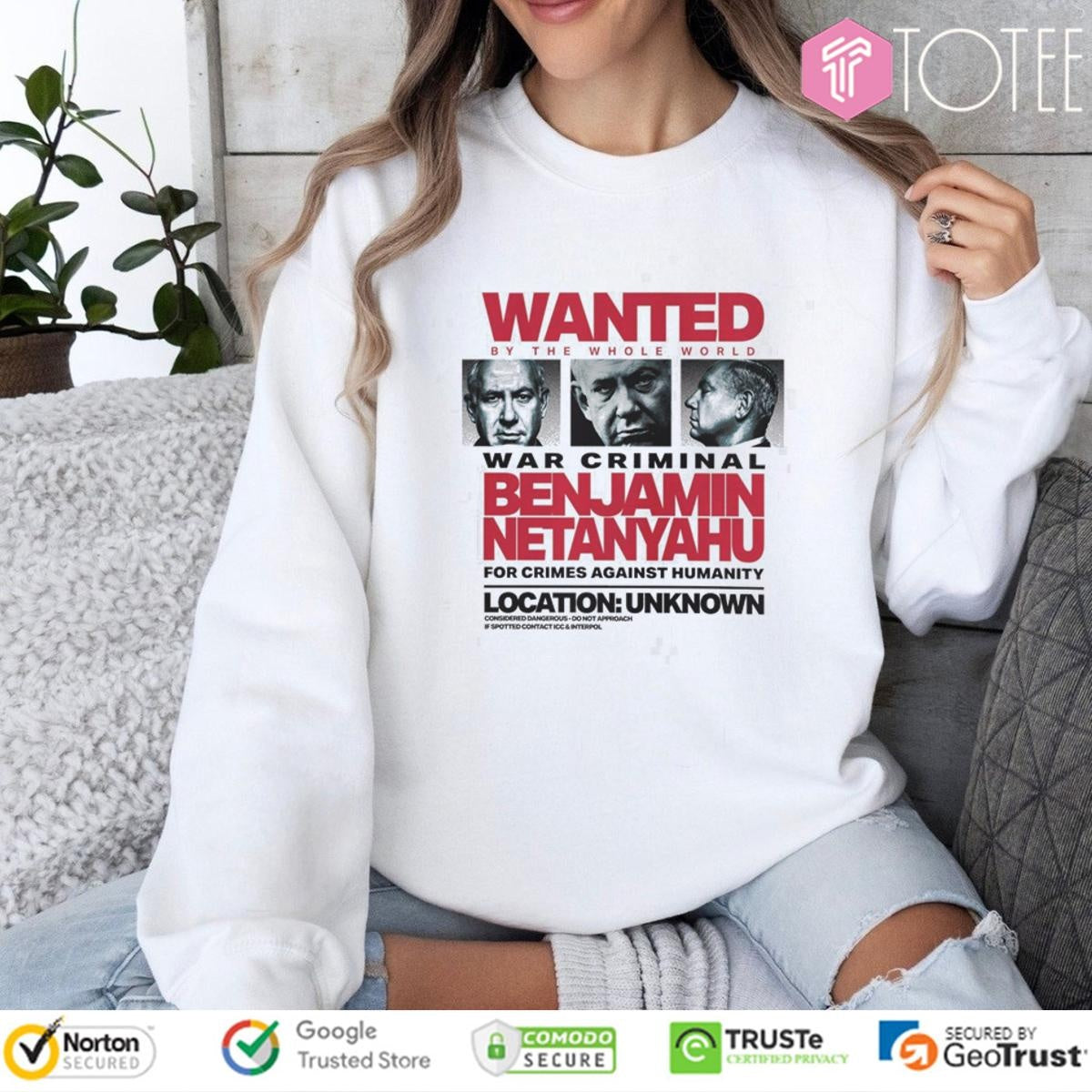 Wanted War Criminal Benjamin Netanyahu Location Unknown T-shirt