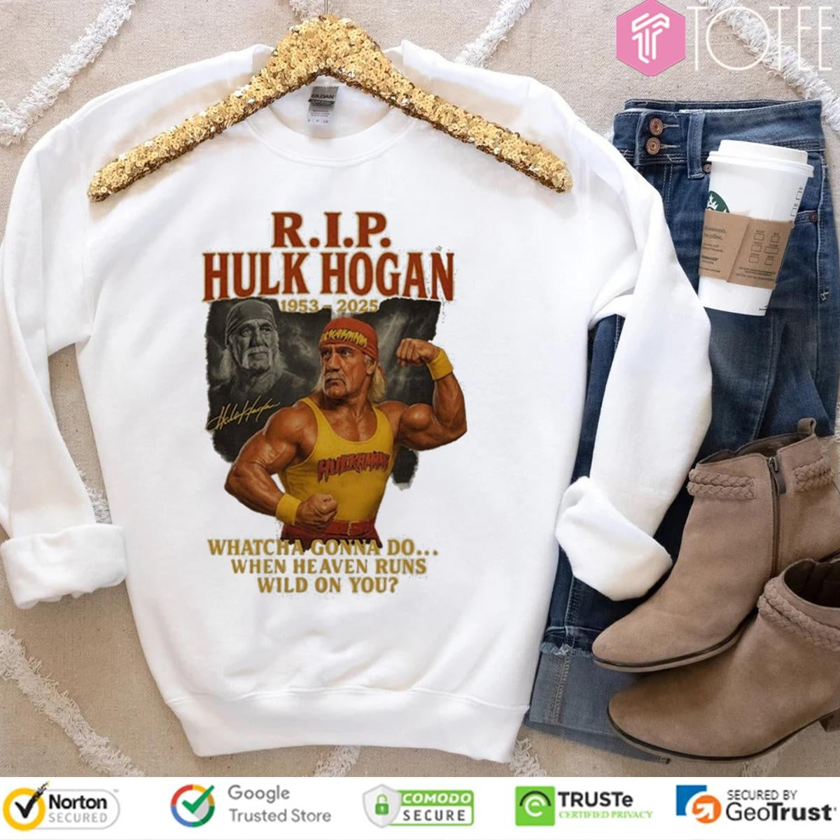 Whatcha Gonna Do When Heaven Runs Wild On You Hulk Hogan 1953-2025 Signed T-shirt