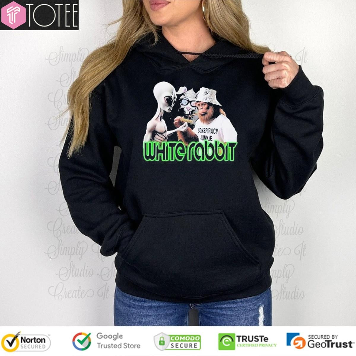 White Rabbit Cryptid Smoke Sesh Alien Bigfoot Sasquatch T-shirt