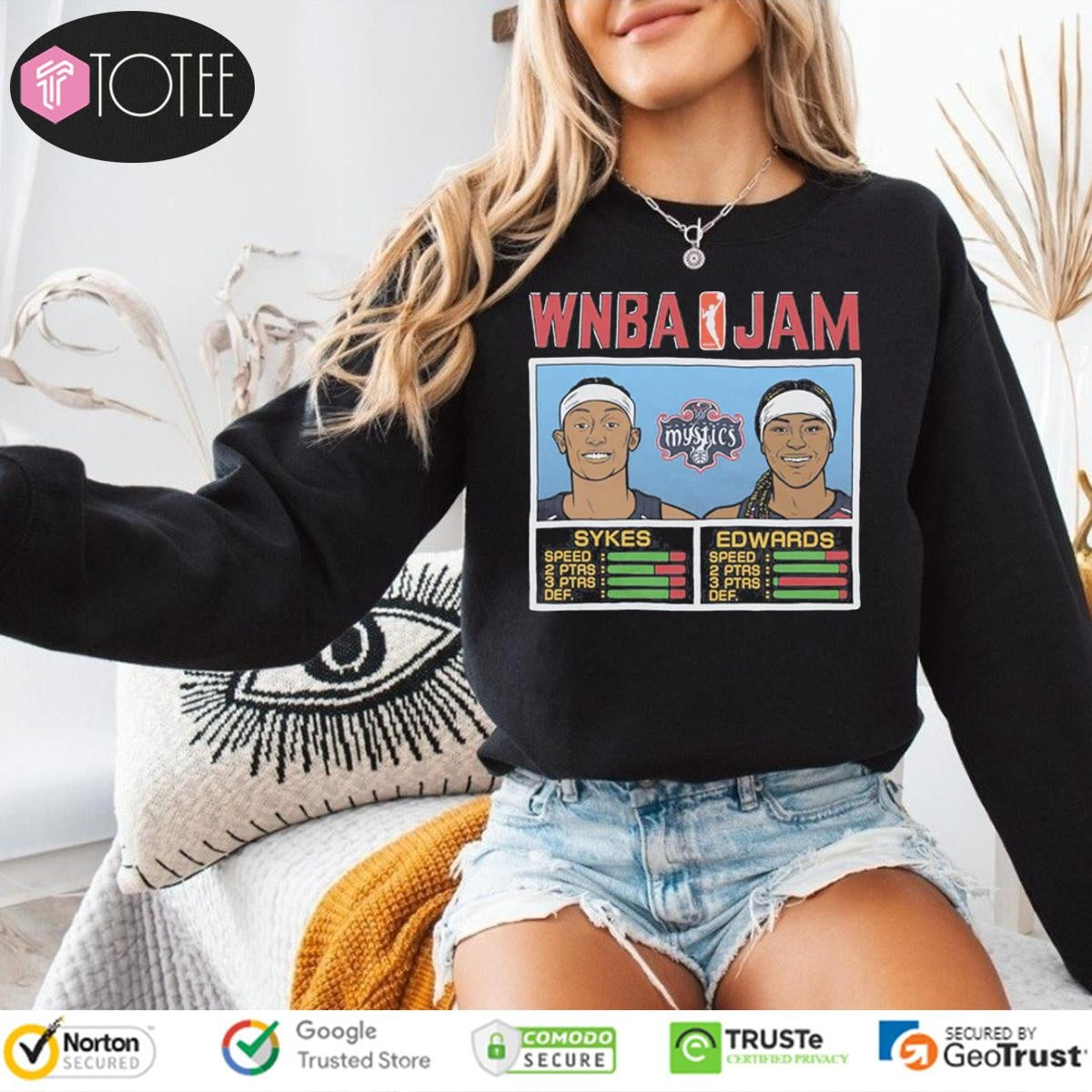 Wnba Jam Washington Mystics Brittney Sykes Aaliyah Edwards Sweatshirt