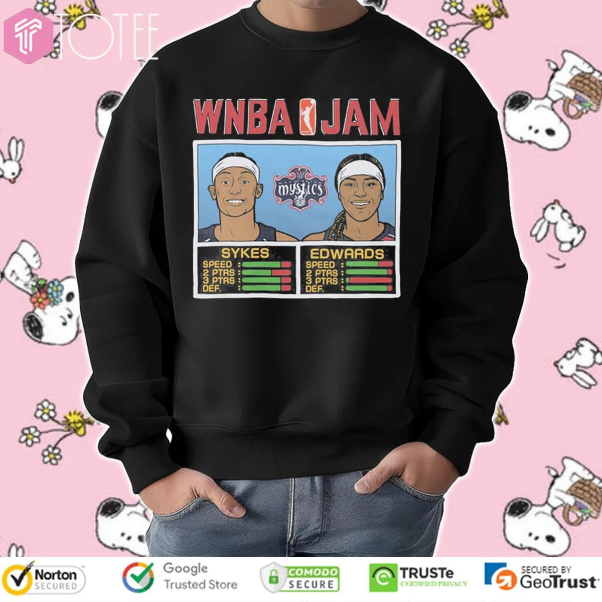 Wnba Jam Washington Mystics Brittney Sykes Aaliyah Edwards Sweatshirt