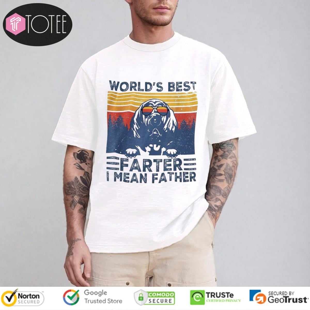 Worlds Best Farter I Mean Father Bloodhound Fathers Day T-shirt