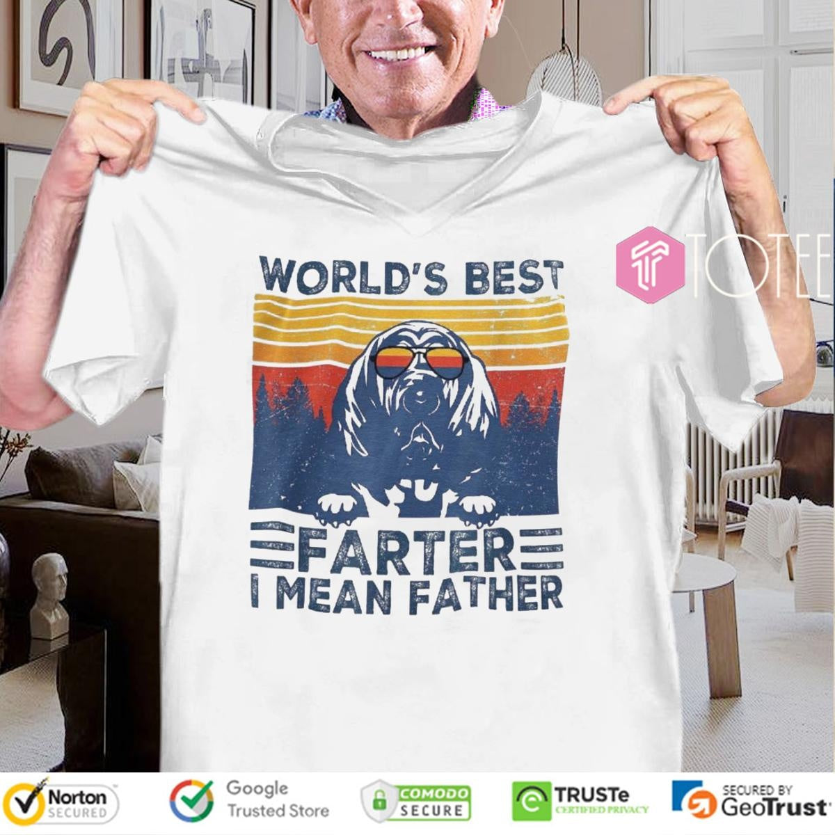 Worlds Best Farter I Mean Father Bloodhound Fathers Day T-shirt
