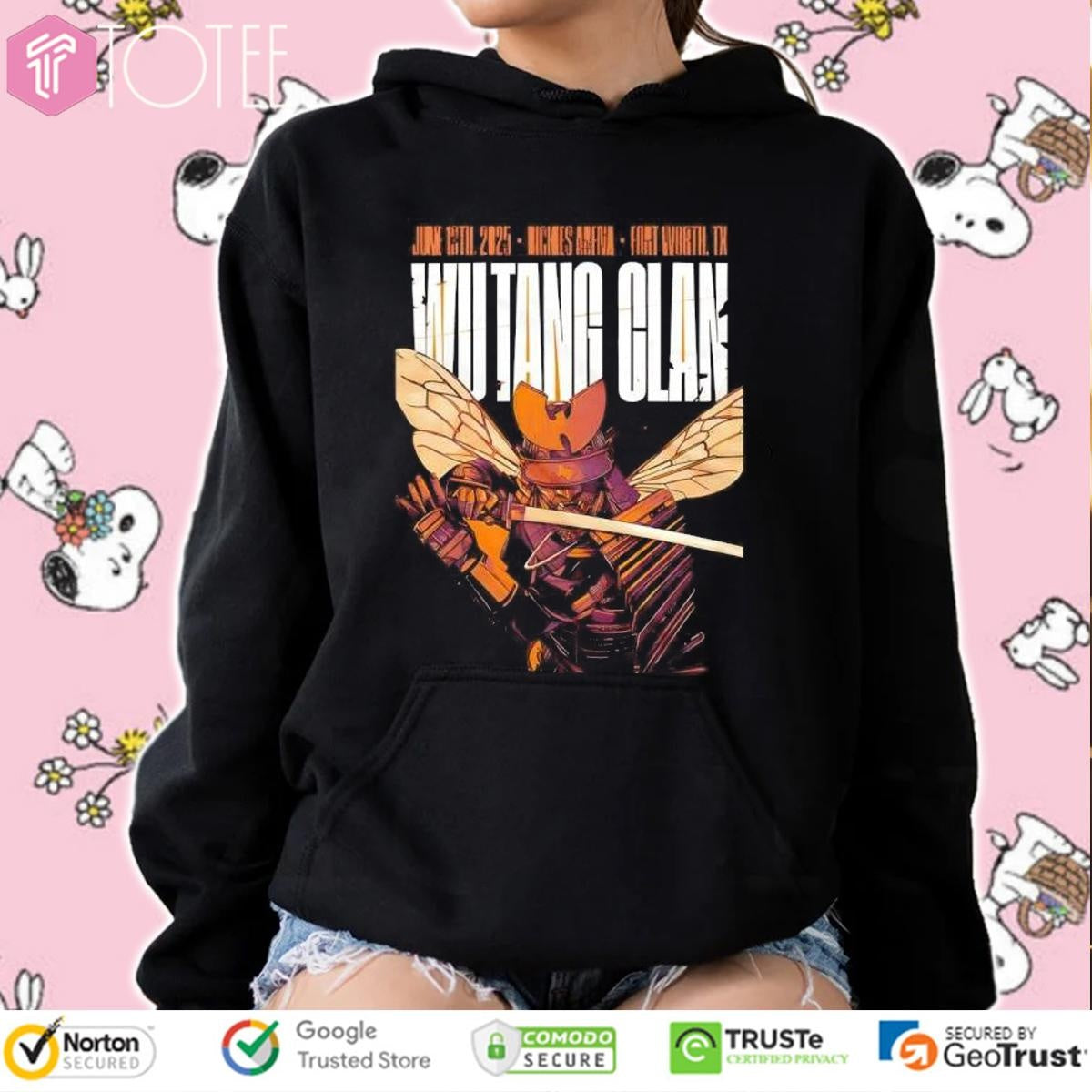 Wu Tang Clan Fort Worth Texas 2025 Event Poster At Dickies Arena On June 13 2025 Samurai Killer Bee Hoodie