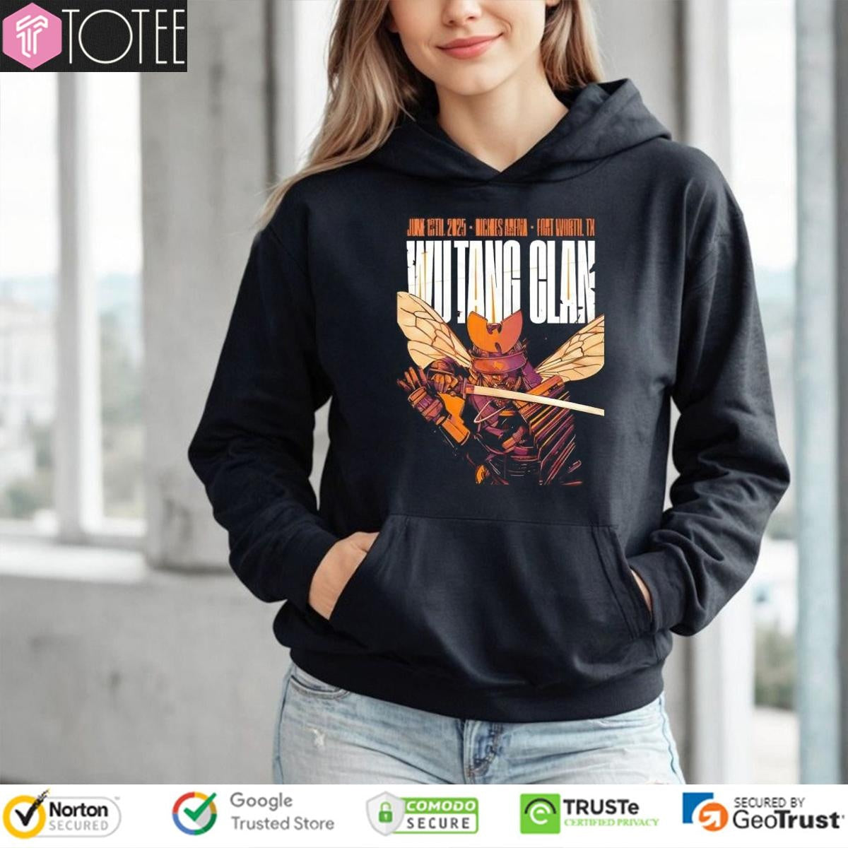Wu Tang Clan Fort Worth Texas 2025 Event Poster At Dickies Arena On June 13 2025 Samurai Killer Bee Hoodie