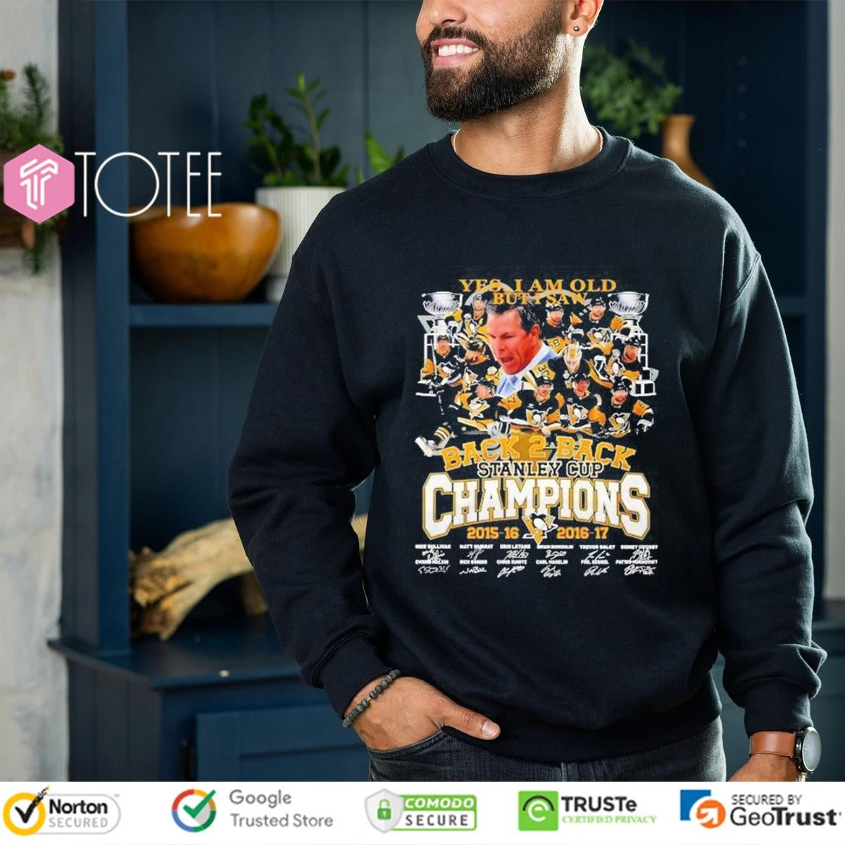 Yes I Am Old But I Saw Back 2 Back Stanley Cup Champions Pittsburgh Pirates Signatures T-shirt