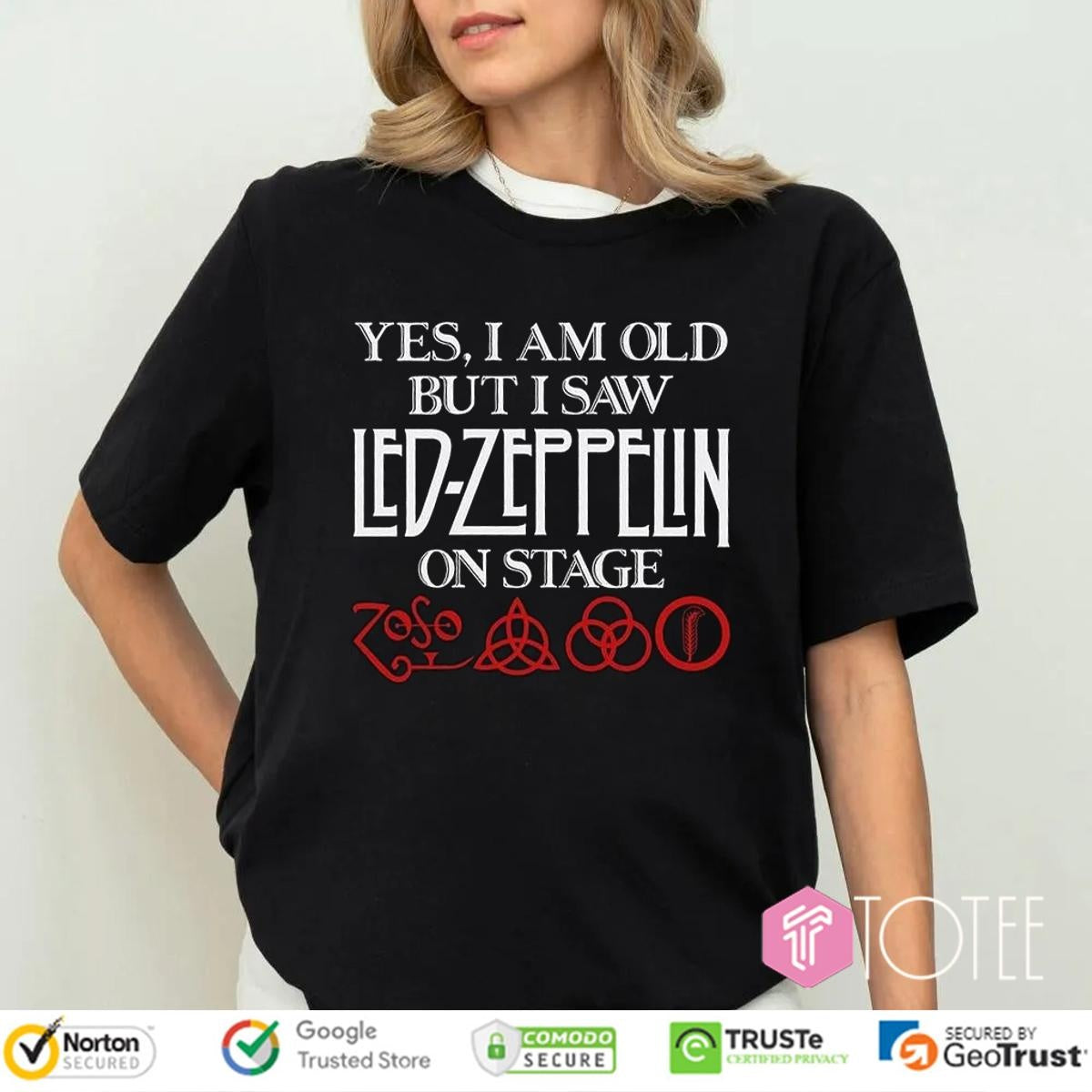 Yes I Am Old But I Saw Led Zeppelin On Stage Symbols T-shirt