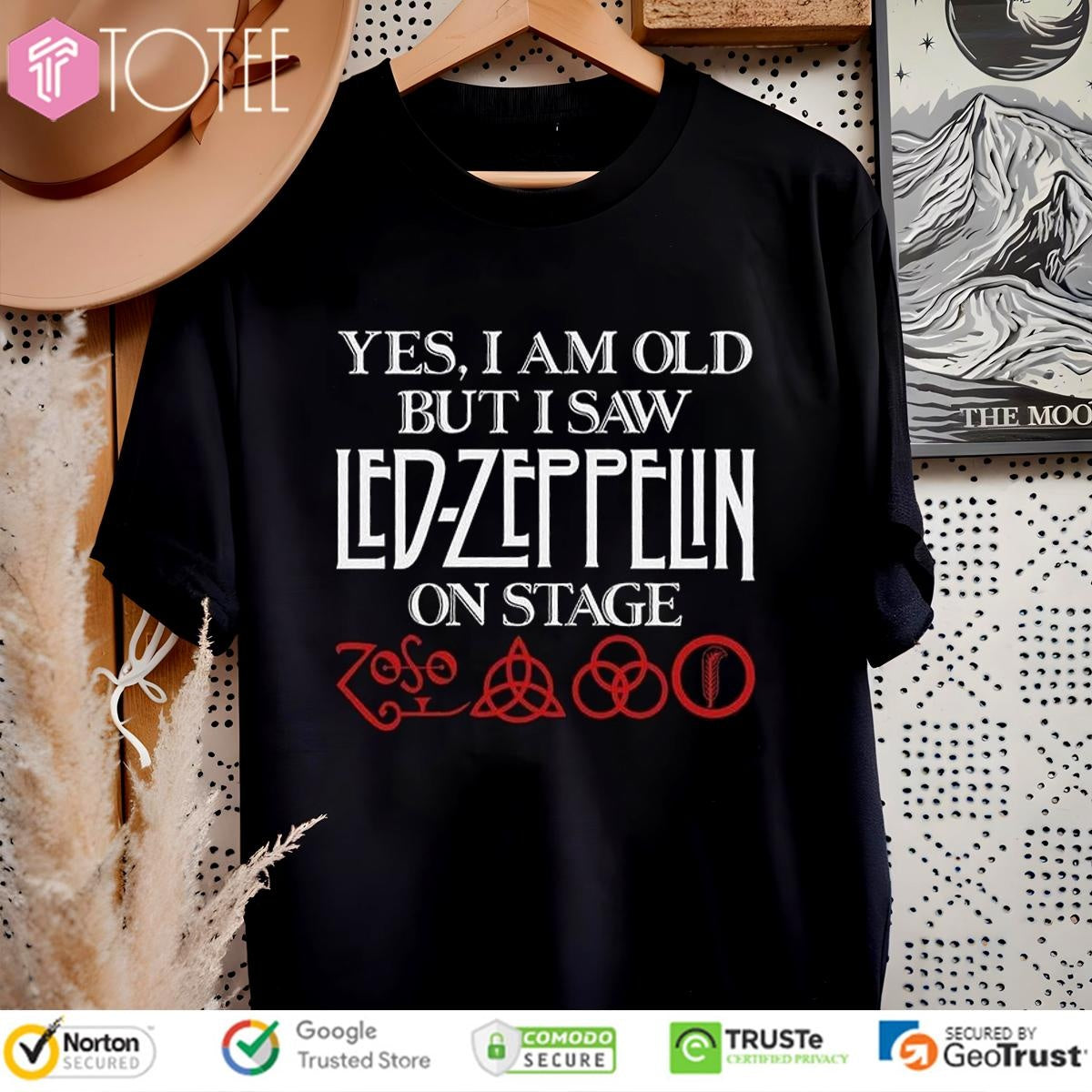 Yes I Am Old But I Saw Led Zeppelin On Stage Symbols T-shirt