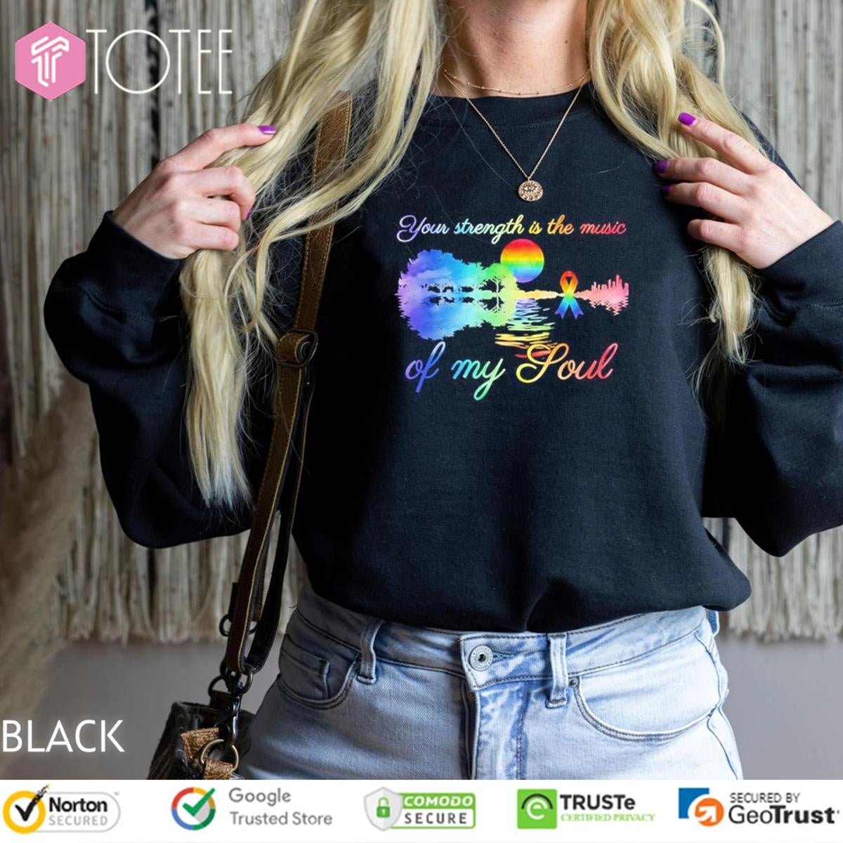 Your Strength Is The Music Of My Soul Lgbt Pride Guitar Lake T-shirt