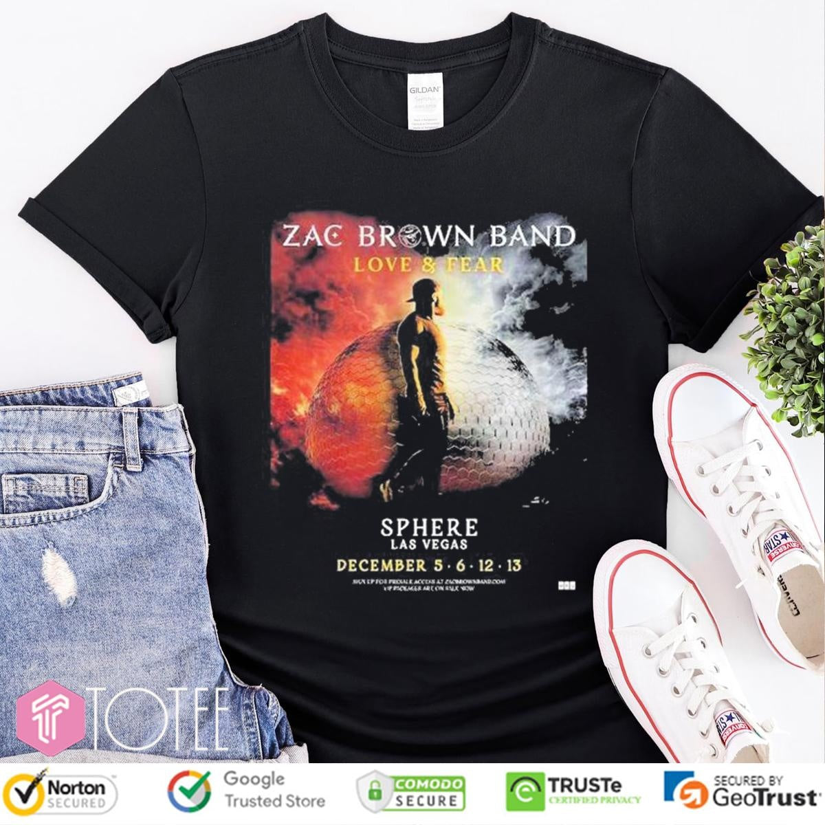Zac Brown Band Love And Fear Live At Sphere Las Vegas 2025 T-shirt
