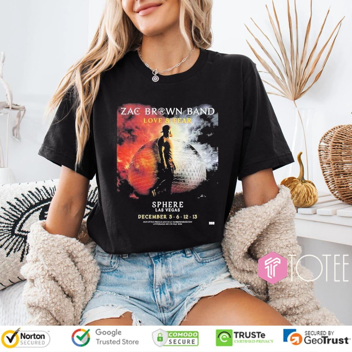 Zac Brown Band Love And Fear Live At Sphere Las Vegas 2025 T-shirt