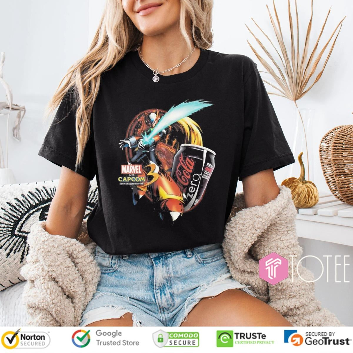 Zero Marvel Vs Capcom 3 Fate Of Two Worlds Coca Cola Zero T-shirt