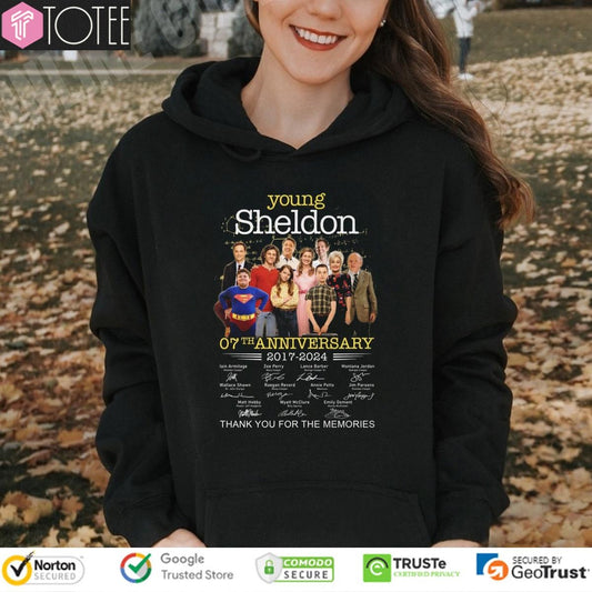 07Th Anniversary 2017-2024 Young Sheldon Signatures T-shirt