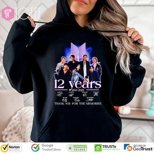 12 Years 2013 2025 Bts Signatures Hoodie