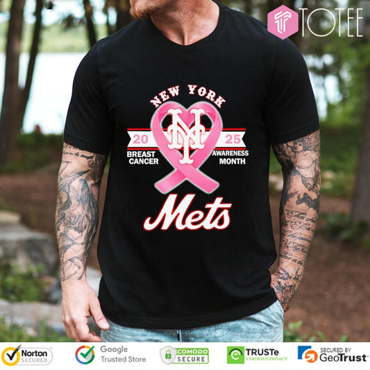 2025 Breast Cancer Awareness Month New York Mets Baseball T-shirt