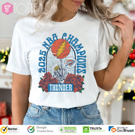 2025 Nba Finals Champions Grateful Dead Oklahoma City Thunder T-shirt