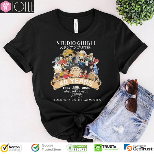40 Years 1985–2025 Studio Ghibli Miyazaki Hayao Thank You For The Memories T-shirt