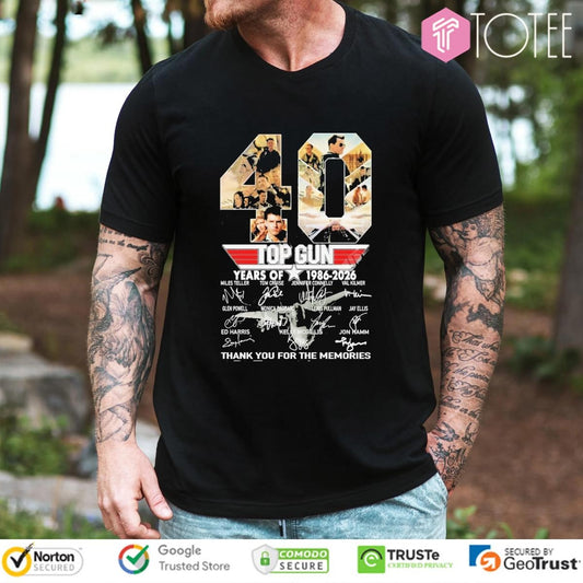 40 Years Of 1986-2026 Top Gun Signatures T-shirt