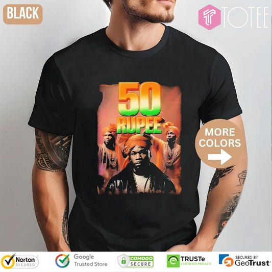50 Cent Parody 50 Rupee India T-shirt