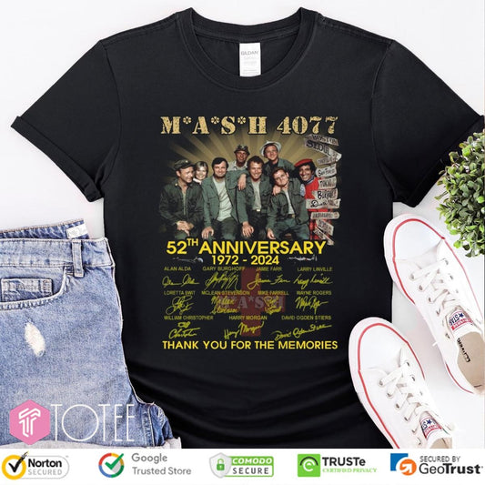 52Th Anniversary 1972-2024 Mash 4077 Signatures T-shirt