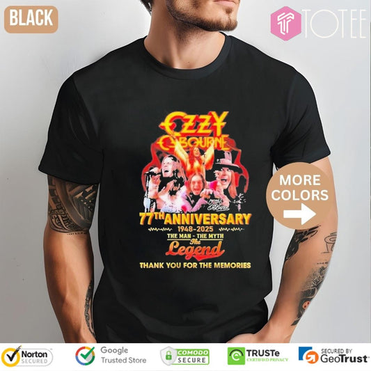 77Th Anniversary 1948-2025 Ozzy Osbourne The Man The Myth The Legend T-shirt