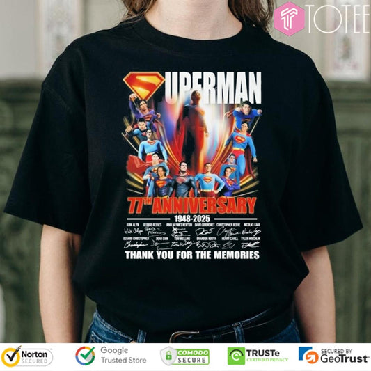 77Th Anniversary 1948-2025 Superman Signatures T-shirt