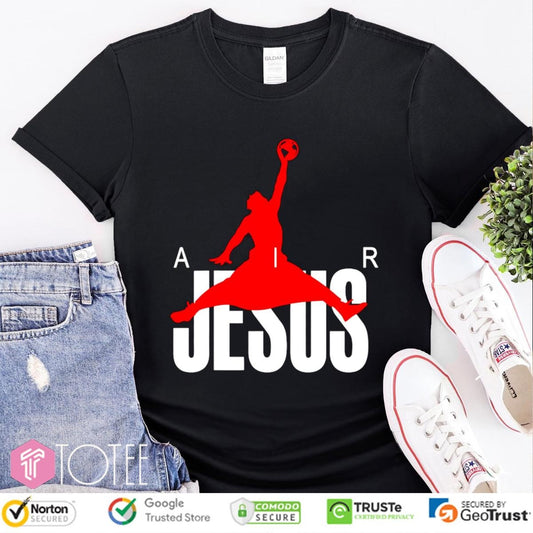 Air Jesus Parody Air Jordan Jumpman Logo T-shirt
