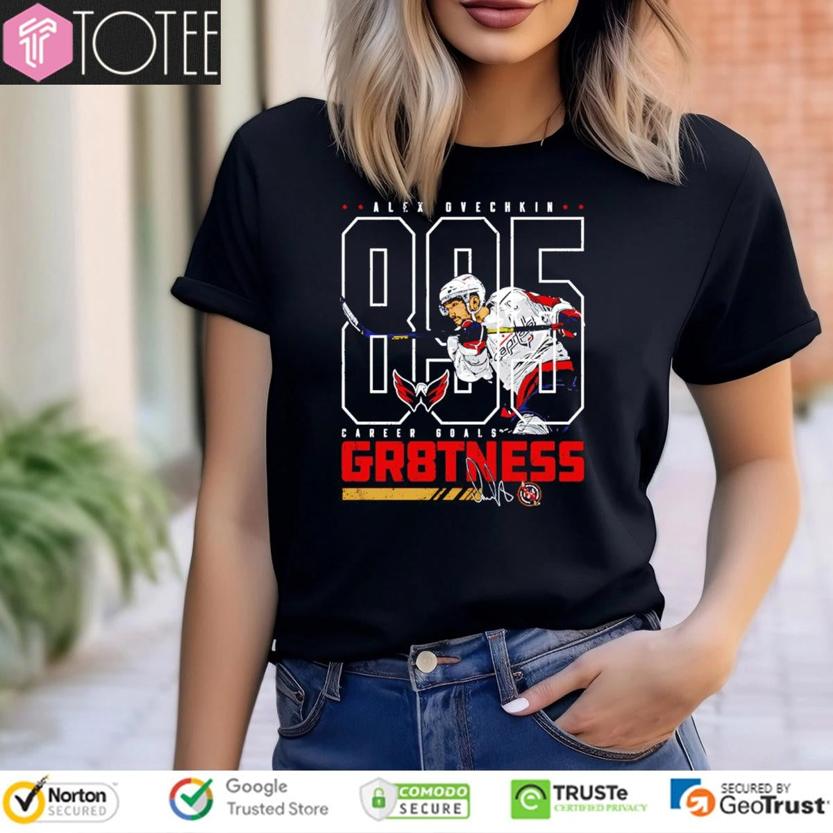 Alex Ovechkin 895 Career Goals Gr8tness Washington Hockey Signature T-shirt