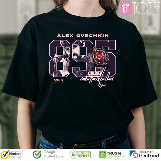 Alex Ovechkin 895 Washington Capitals Hockey Goals Scorer Overlay T-shirt
