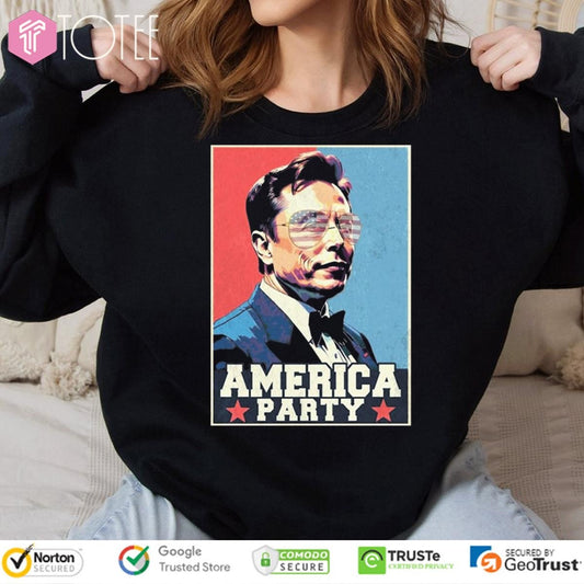 America Party Elon Musk Graphic Vintage Sweatshirt